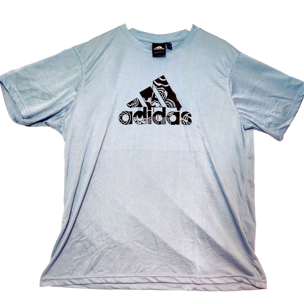 Adidas Trefoil T Shirt Size 2XL Soccer Adidas Dri-Fit BLUE GREY XXL NEW